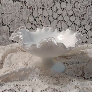 Fenton Silver Crest Ruffled Compote Dish
